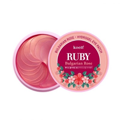 Гидрогелевые патчи для век с рубиновой пудрой и розой Petitfee Koelf Ruby Bulgarian Rose Eye Patch 1925 - фото 4860