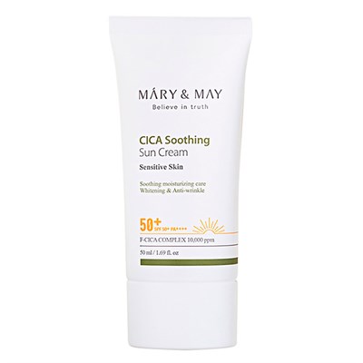 Солнцезащитный крем с центеллой Mary&May CICA Soothing Sun Cream SPF 50+ PA++++ 2770 - фото 5959