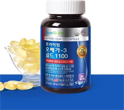 Nutri D-Day Premium Omega-3 Gold 1100 Enteric Coated Capsule Премиальная Омега -3 EPA+DHA+D на 90 дней (кишечнорастворимые капсулы) 3202 - фото 6744