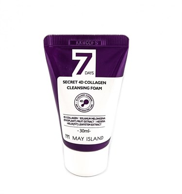 Очищающая пенка с 4 видами коллагена May Island 7 Days Secret 4D Collagen Cleansing Foam 30 мл. 3267 - фото 6871